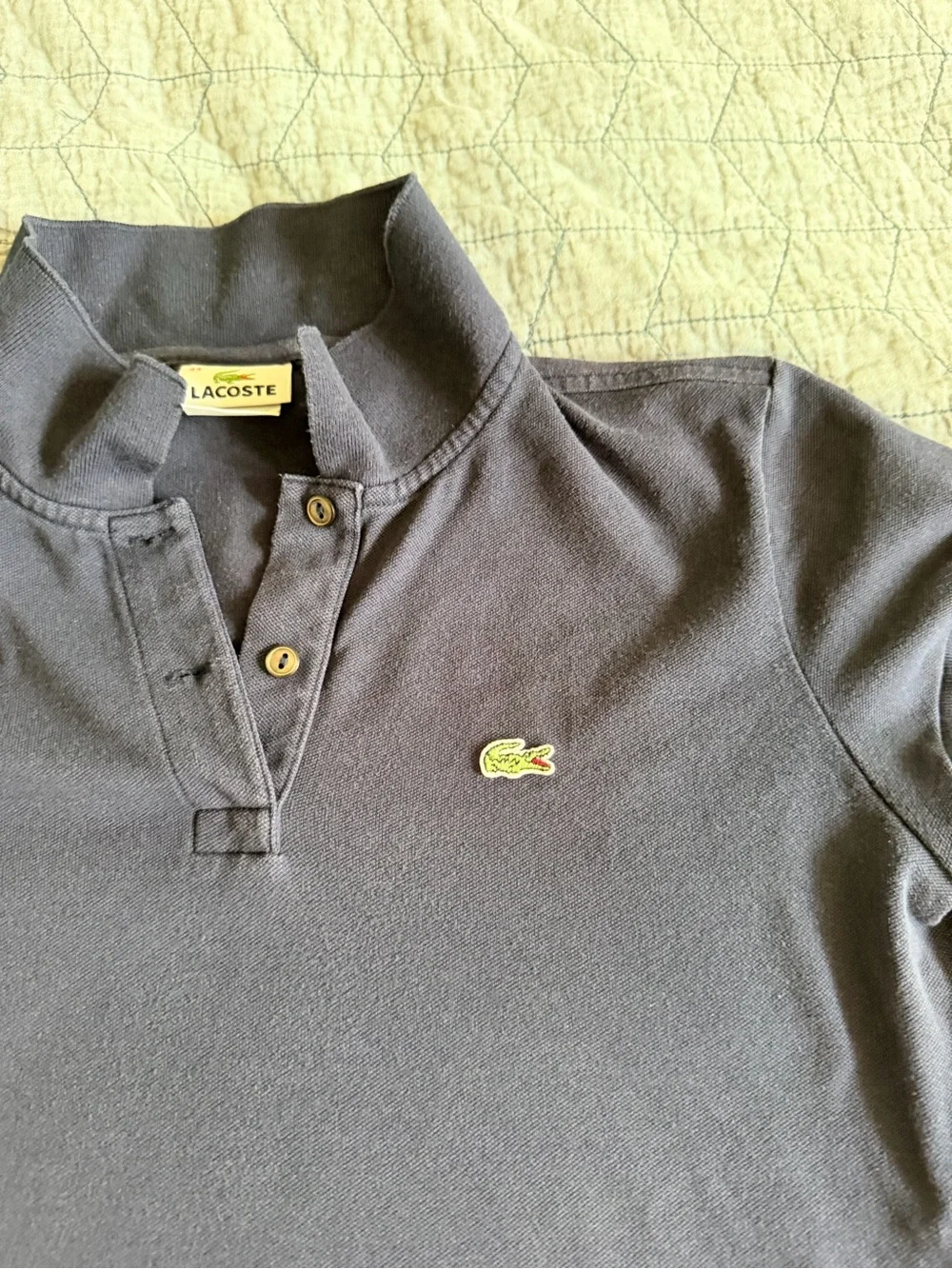 Lacoste Women's Navy Blue Short Sleeve Polo with Crocodile Logo